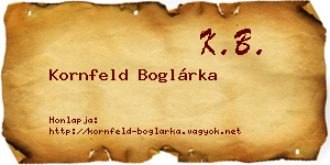 Kornfeld Boglárka névjegykártya