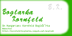 boglarka kornfeld business card
